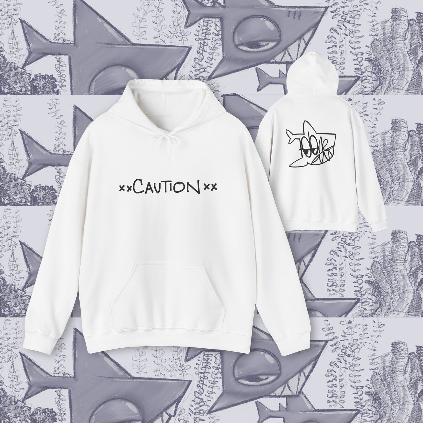 **CAUTION** - DONE Shark  - Hoodie Pullover
