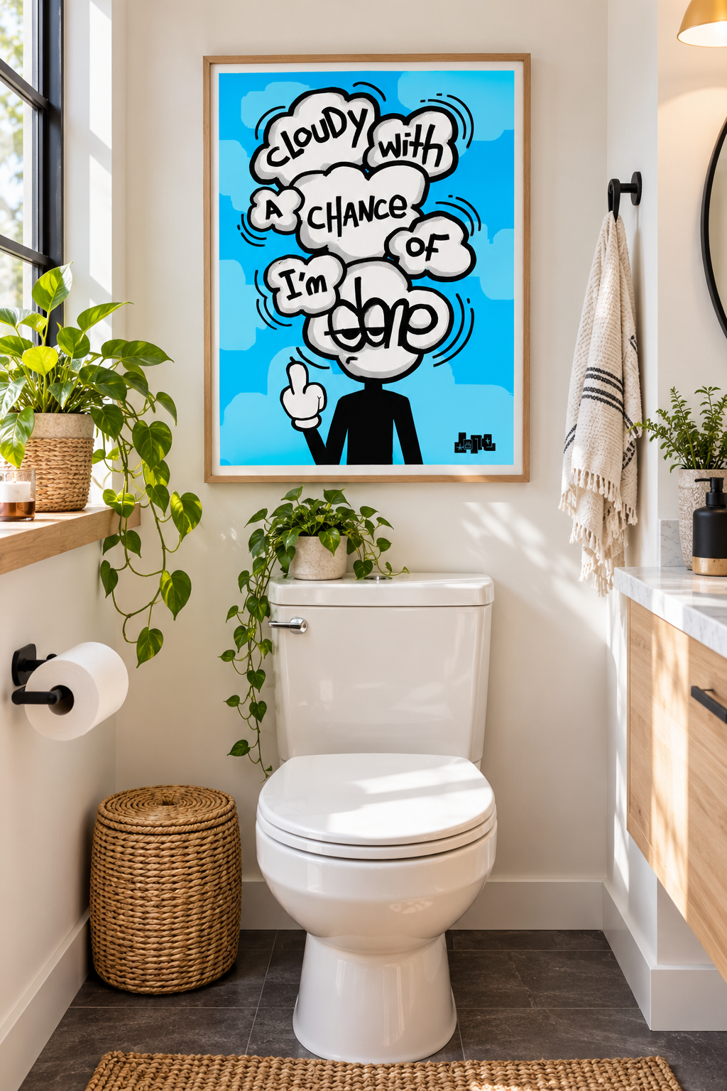 Digital Product - CLOUDY WITH A CHANCE OF I'M DONE  - 18 x24 Digital Poster